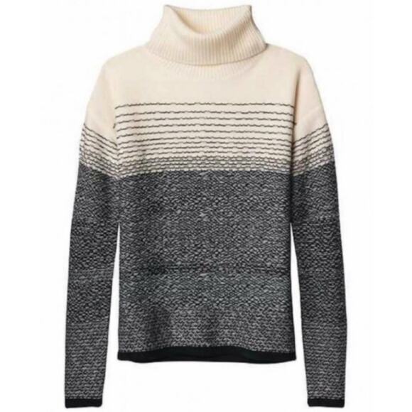 Athleta Merino Wool ‘Fireside’ Turtleneck Sweater in Black & Dove Size Large - Picture 9 of 10